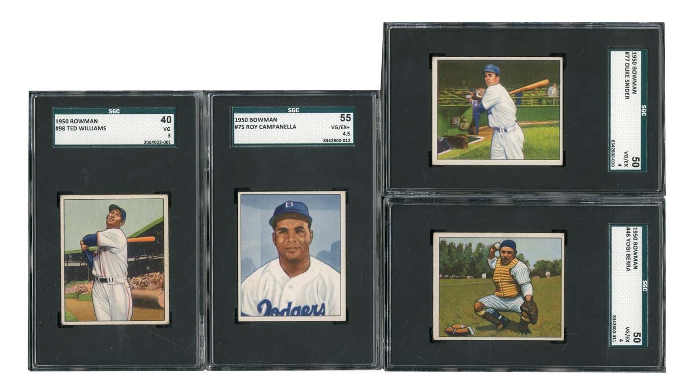 - 1950 Bowman Near Set of (234/252) cards with (4) SGC Graded