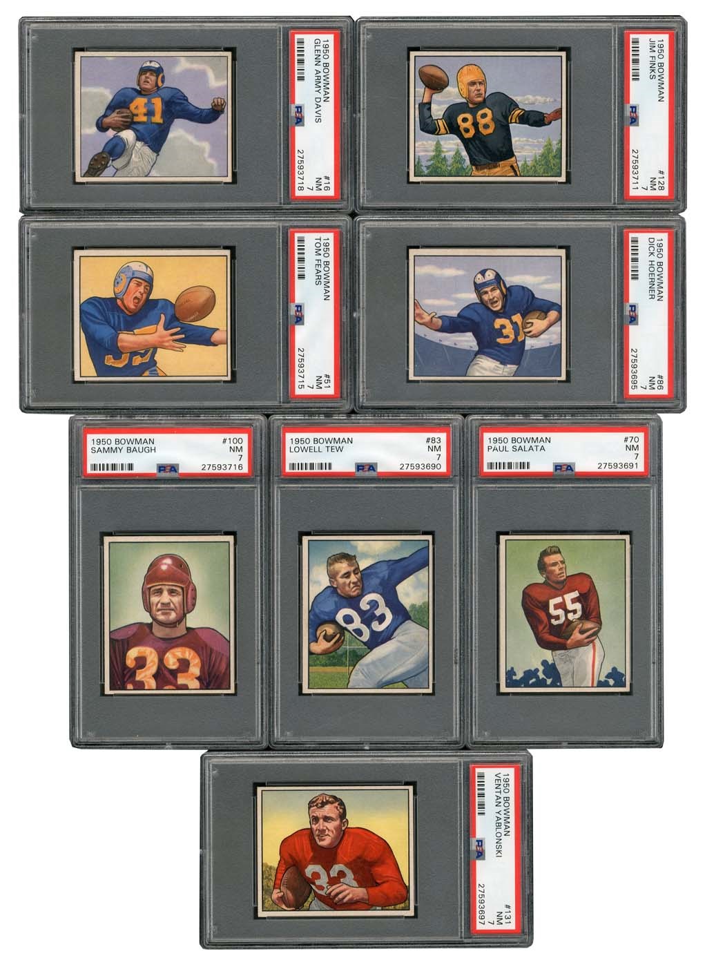 - 1950 Bowman Football Partial Set of (86/144) cards with PSA Graded