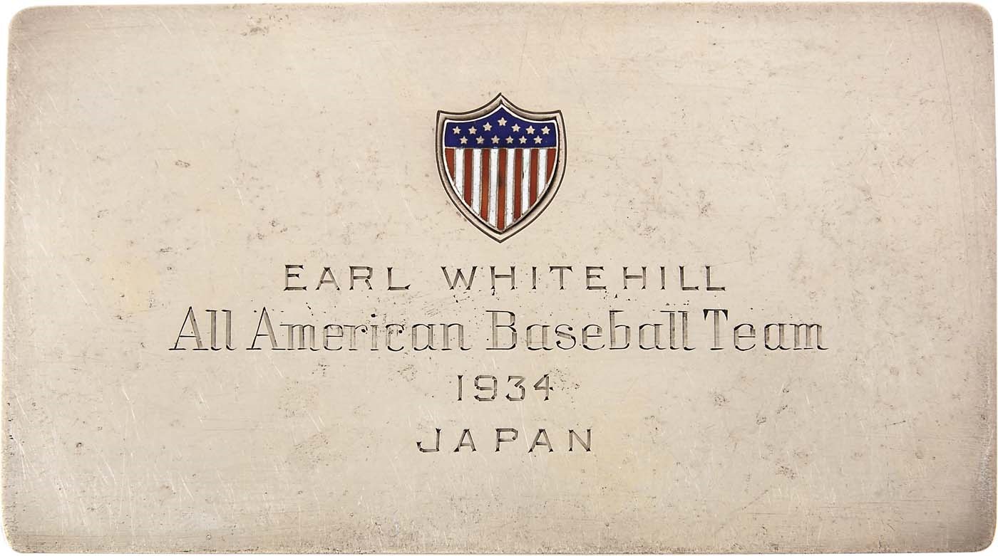 1934 Tour of Japan Silver Pass Presented to Earl Whitehill