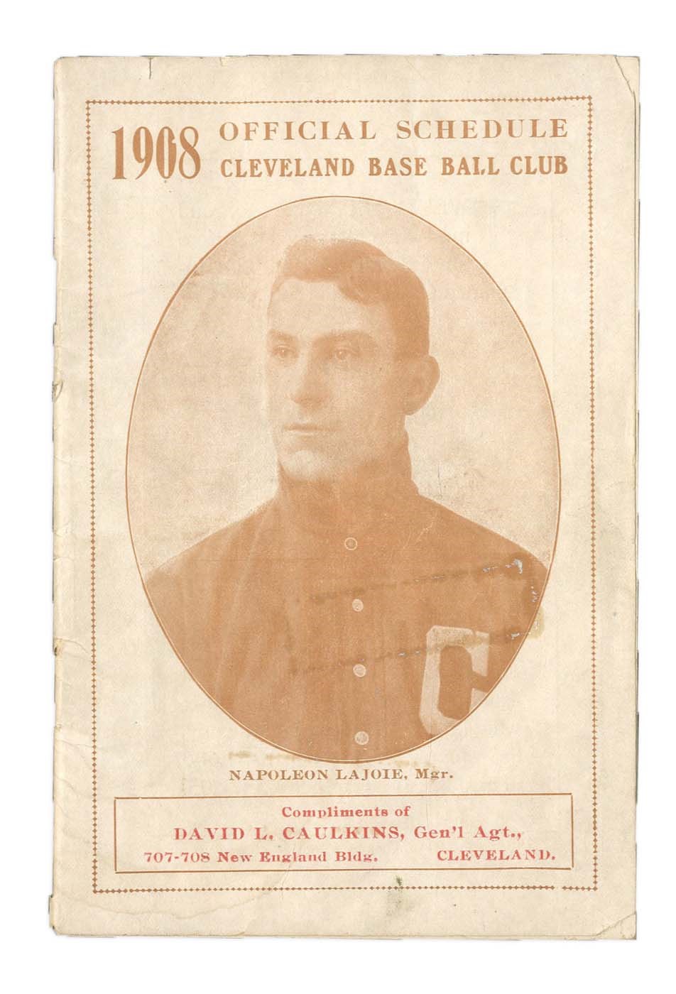 - Very Rare 1908 Cleveland Base Ball Yearbook/Schedule