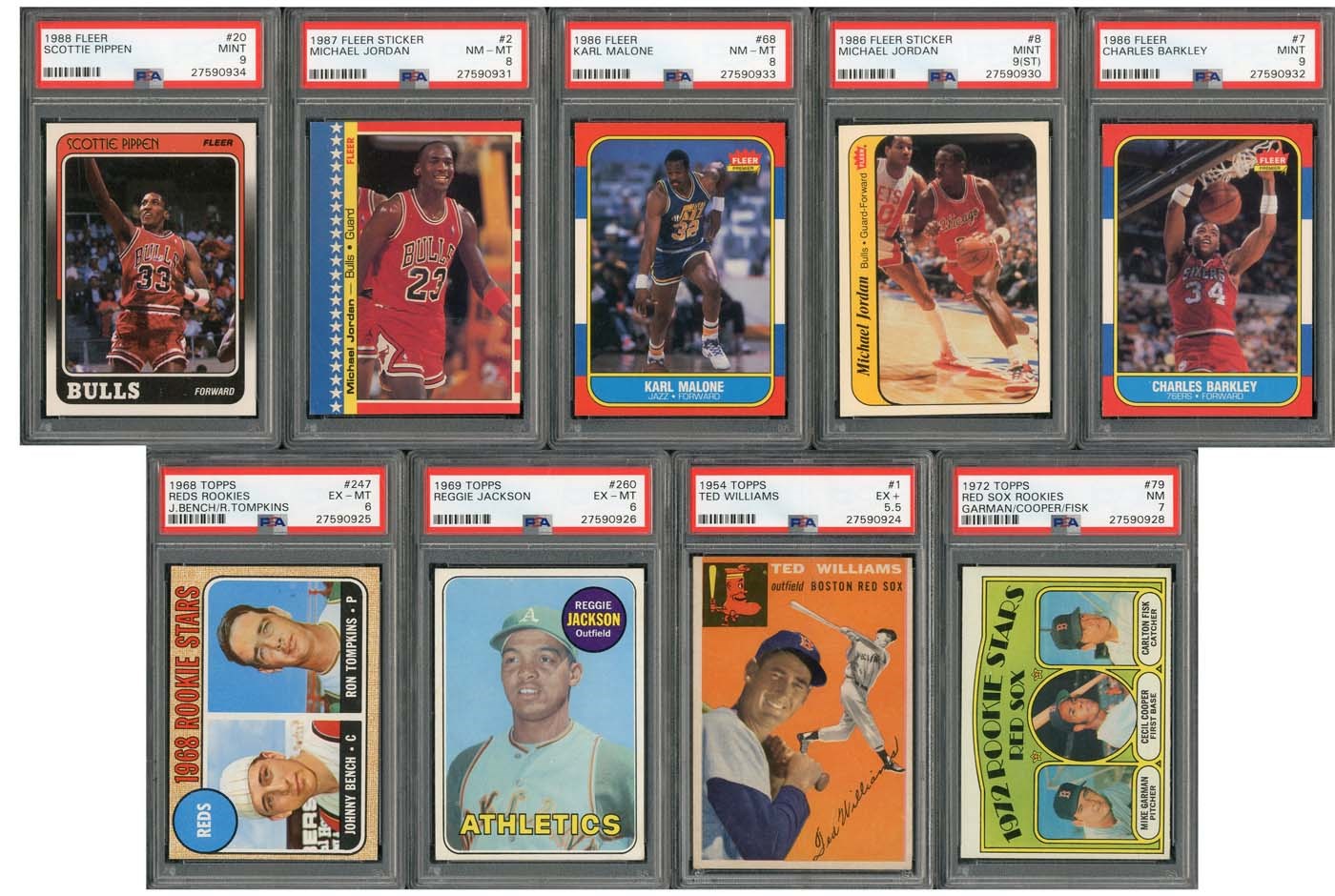 - 1955-1988 Topps Baseball and Fleer Basketball PSA & SGC Rookie Collection with PSA and SGC Graded