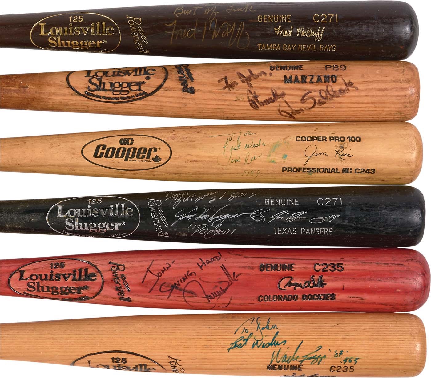 Personally Gifted Game Used & Signed Bat Collection to 1984 USA Baseball Olympian (20+)