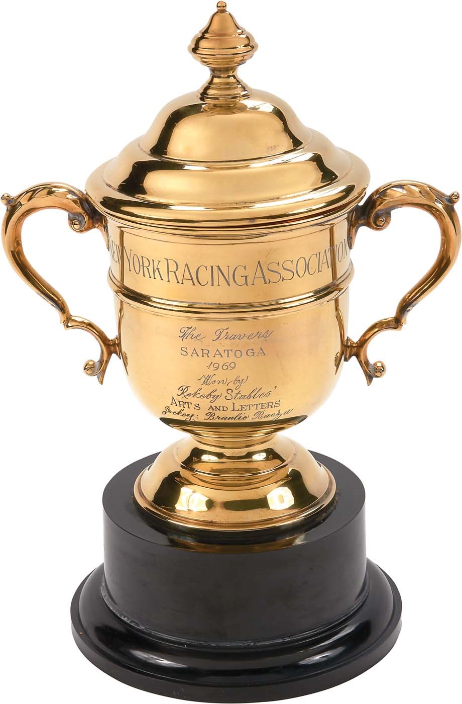1969 Arts & Letters Gold Plated Travers Winning Trophy Cup from the Personal Collection of Braulio Baeza