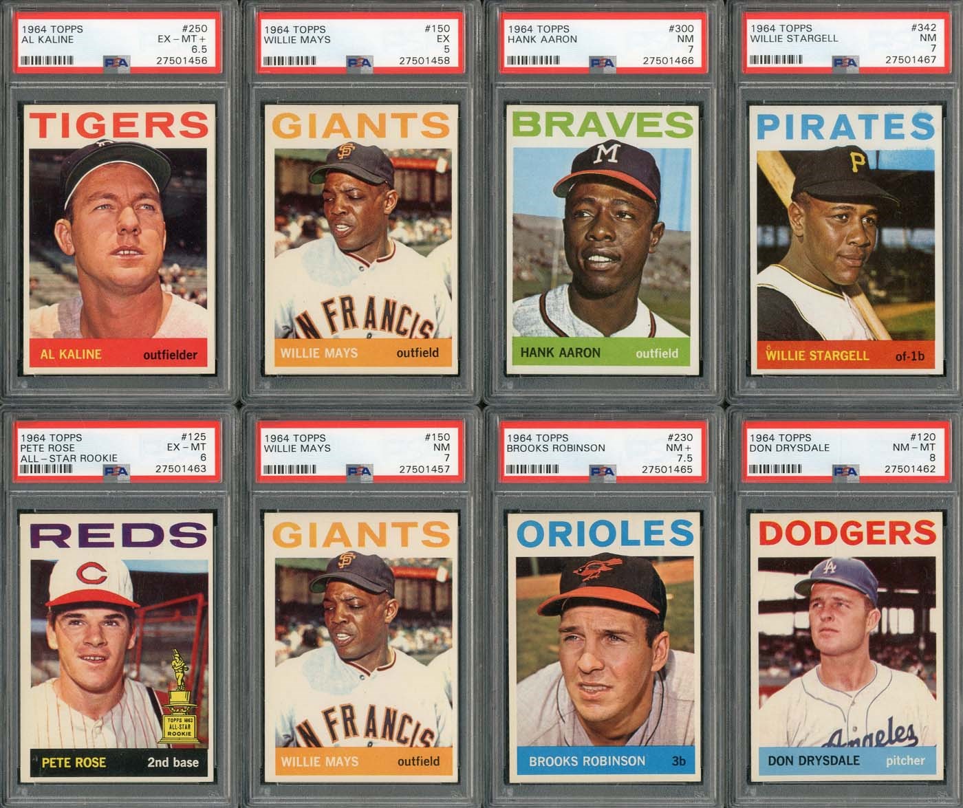 - 1964 Topps High Grade Lot of 600+ cards Loaded with Stars - (11) PSA Graded!