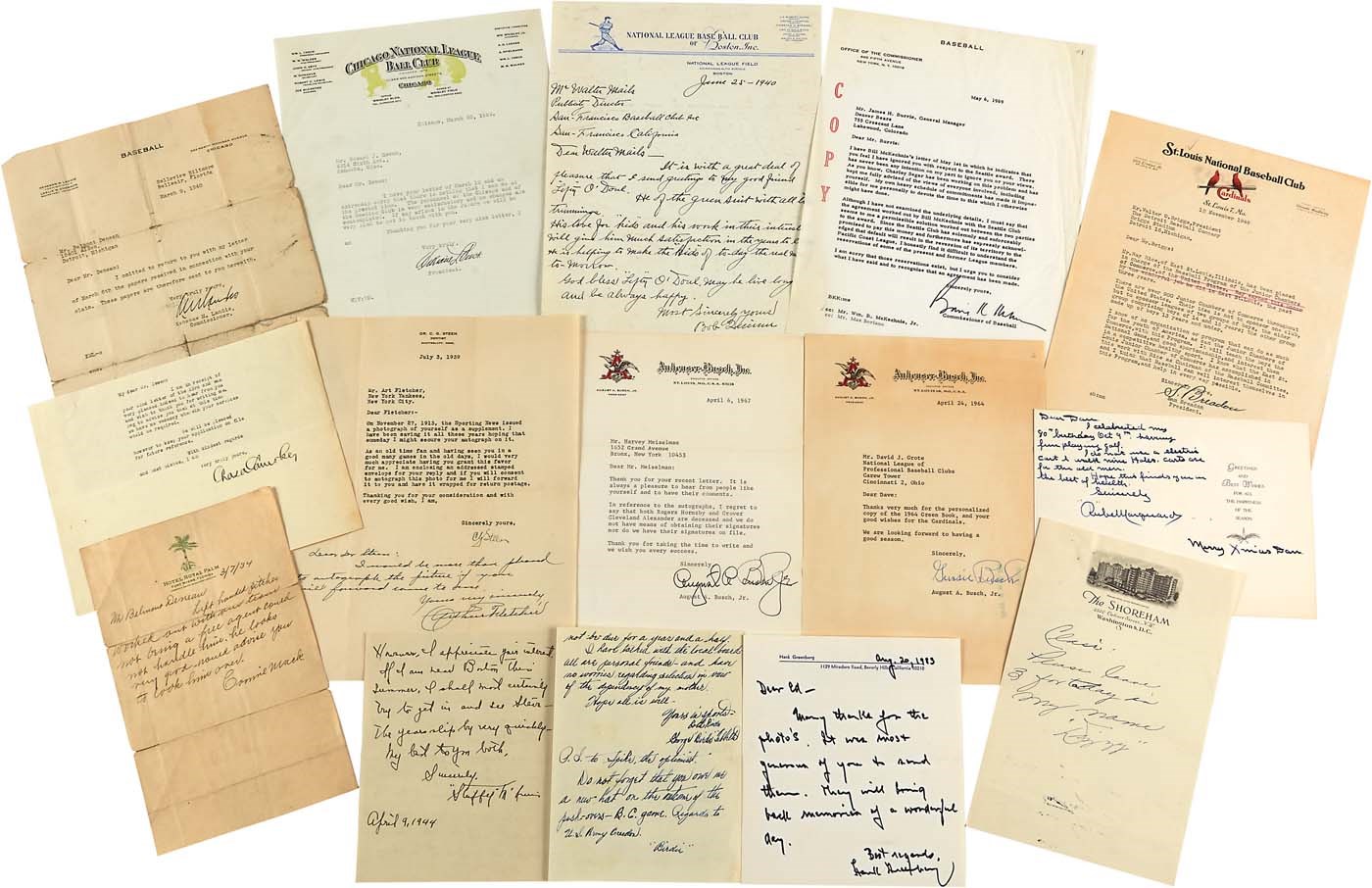 - 1920s-80s Baseball Executives Letter Collection (90+) (PSA)