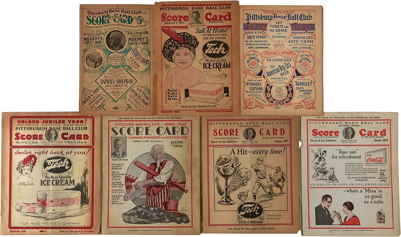 Tickets, Publications & Pins - 1901-30 Pittsburgh Pirates Game Programs (7)