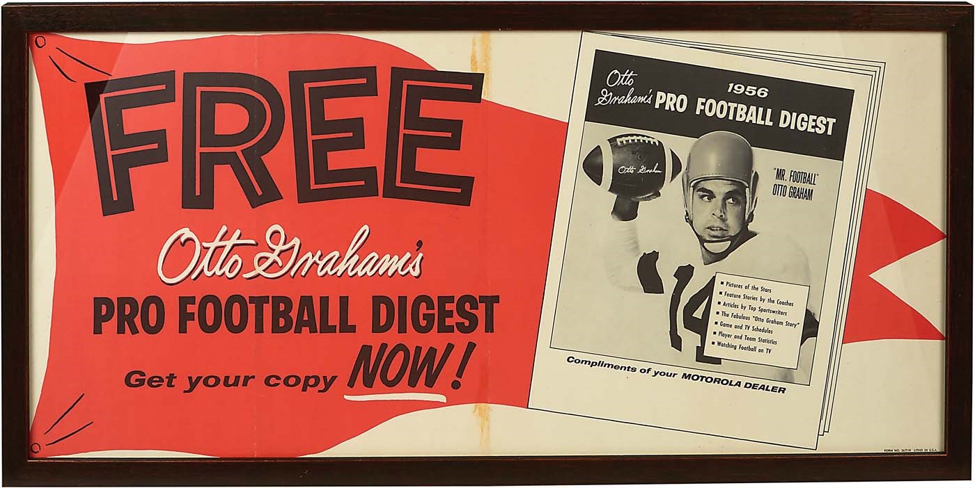 - 1956 Otto Graham Pro Football Digest Advertising Sign