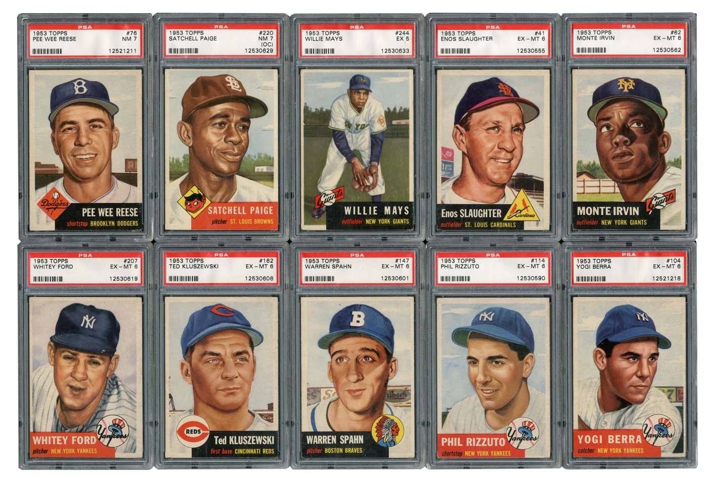 - 1953 Topps PSA Graded Lot of (23) with Paige and Mays!