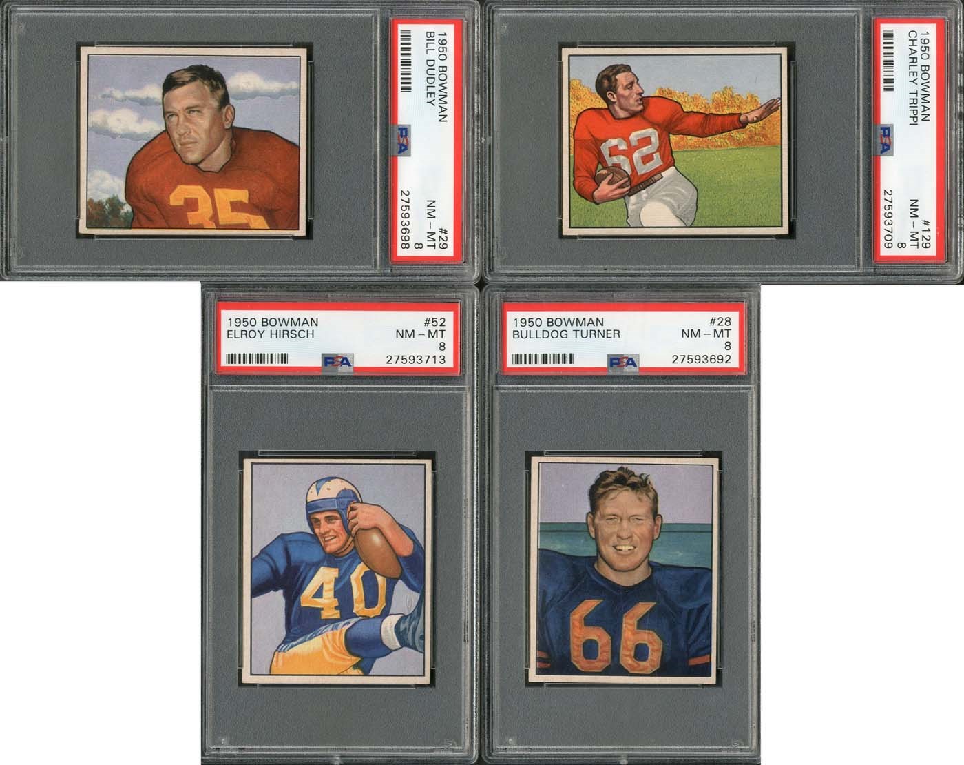 - 1950 Bowman Football PSA NM-MT 8 Graded Lot of (15)