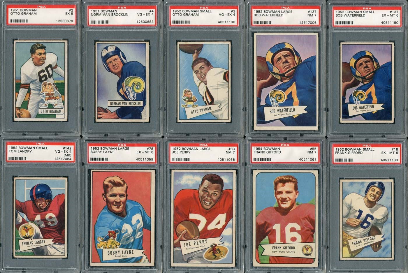 - 1951-1955 Bowman Football PSA Graded Collection of (42)
