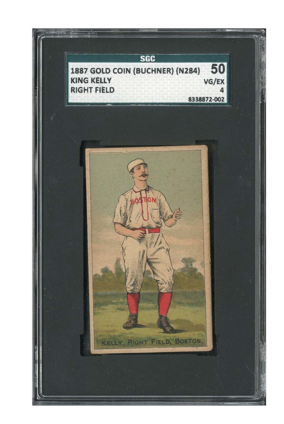 - 1887 N284 King Kelly "Right Field" Buchner Gold Coin - SGC VG/EX 50