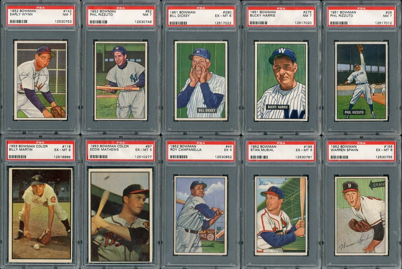 - 1950-55 Bowman PSA Graded Hall of Famer and Star Collection of (31)