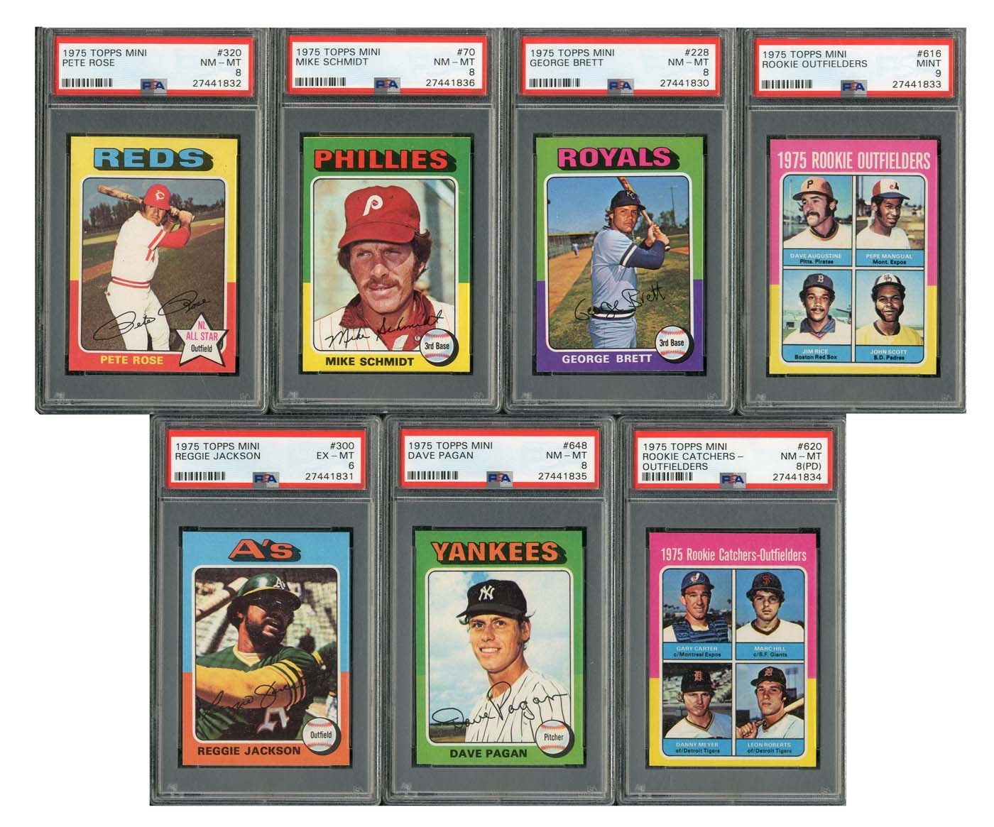 1975 Topps MINI High Grade Complete Set with (7) PSA Graded