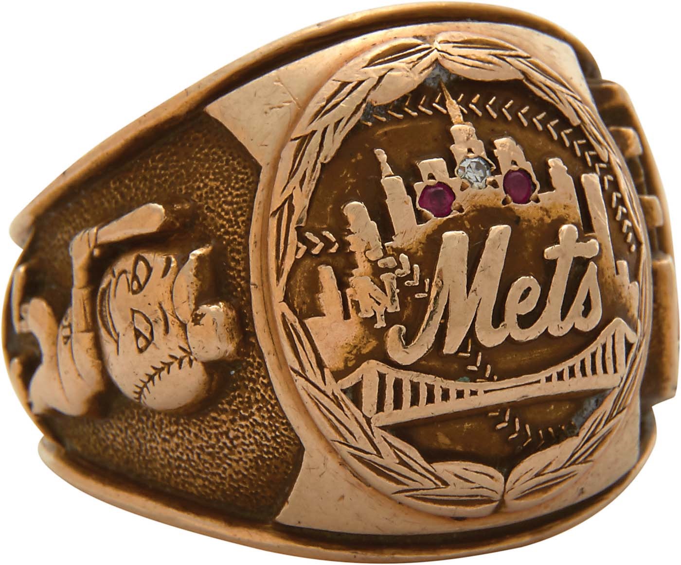 Sports Rings And Awards - 1960s New York Mets 10k Gold Team Ring Presented to NY Sports Writer (Family LOA)