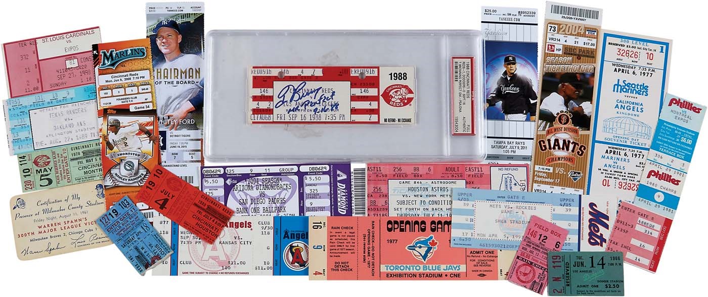 Tickets, Publications & Pins - Fantastic Baseball Milestone Ticket Collection  (75+)