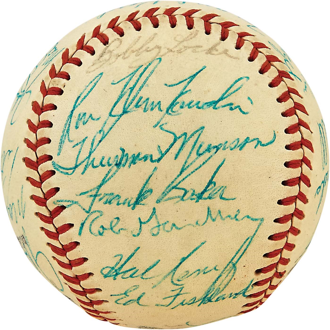 1969 Syracuse Chiefs Team-Signed Baseball w/Thurman Munson (JSA)