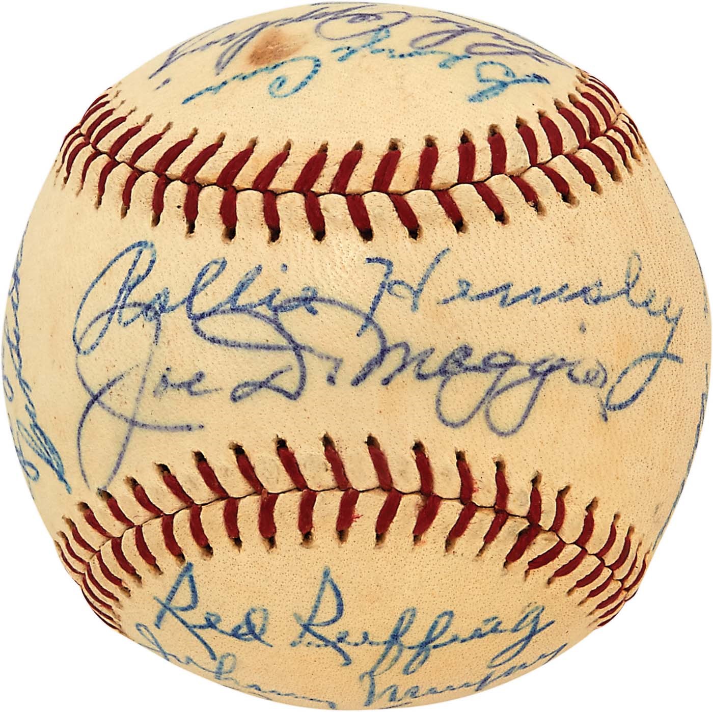1939 All Stars Reunion Team Signed Baseball w/DiMaggio (JSA)