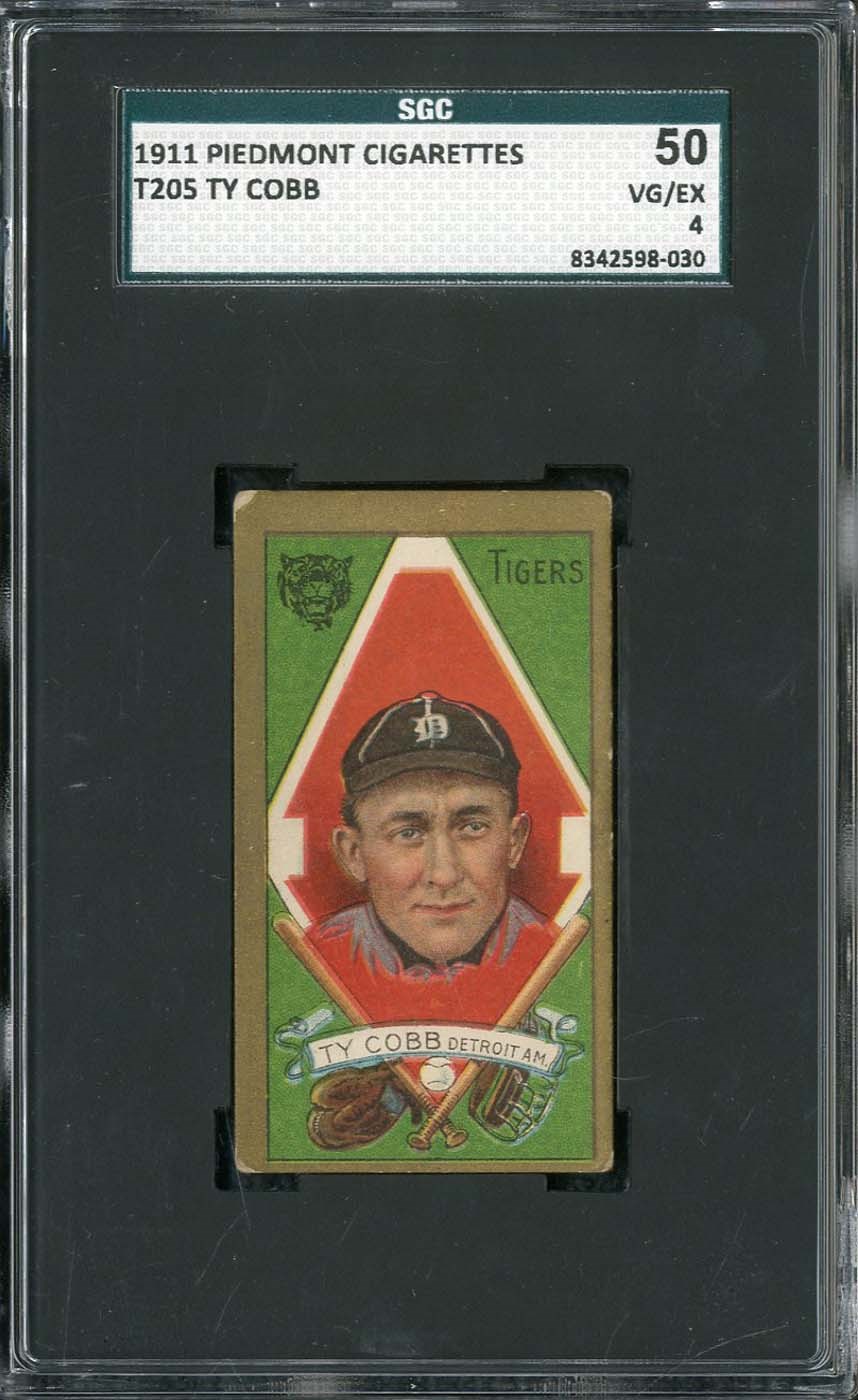 Baseball and Trading Cards - 1911 T205  Gold Border Ty Cobb - SGC 50 VG/EX 4