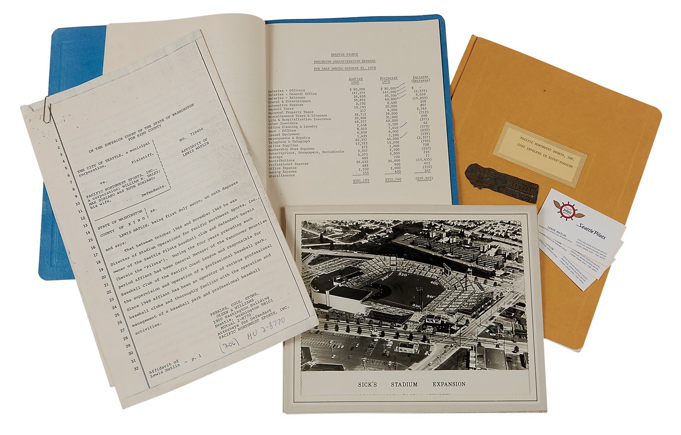 Baseball Memorabilia - 1969-70 Seattle Pilots Collection from Team Executive Lew Matlin (8)