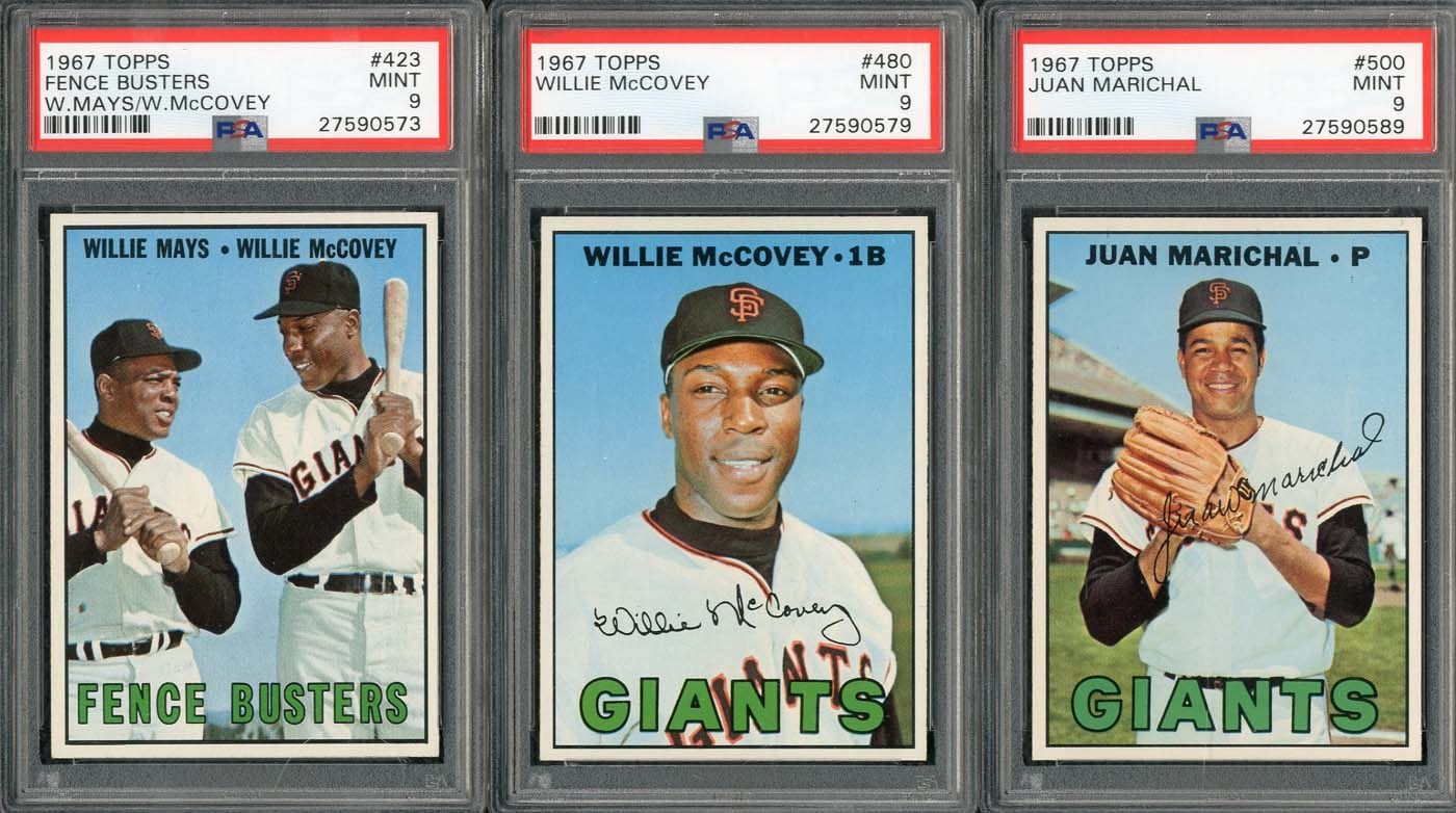 Baseball and Trading Cards - 1967 Topps San Francisco Giants HOFer Lot - all PSA MINT 9