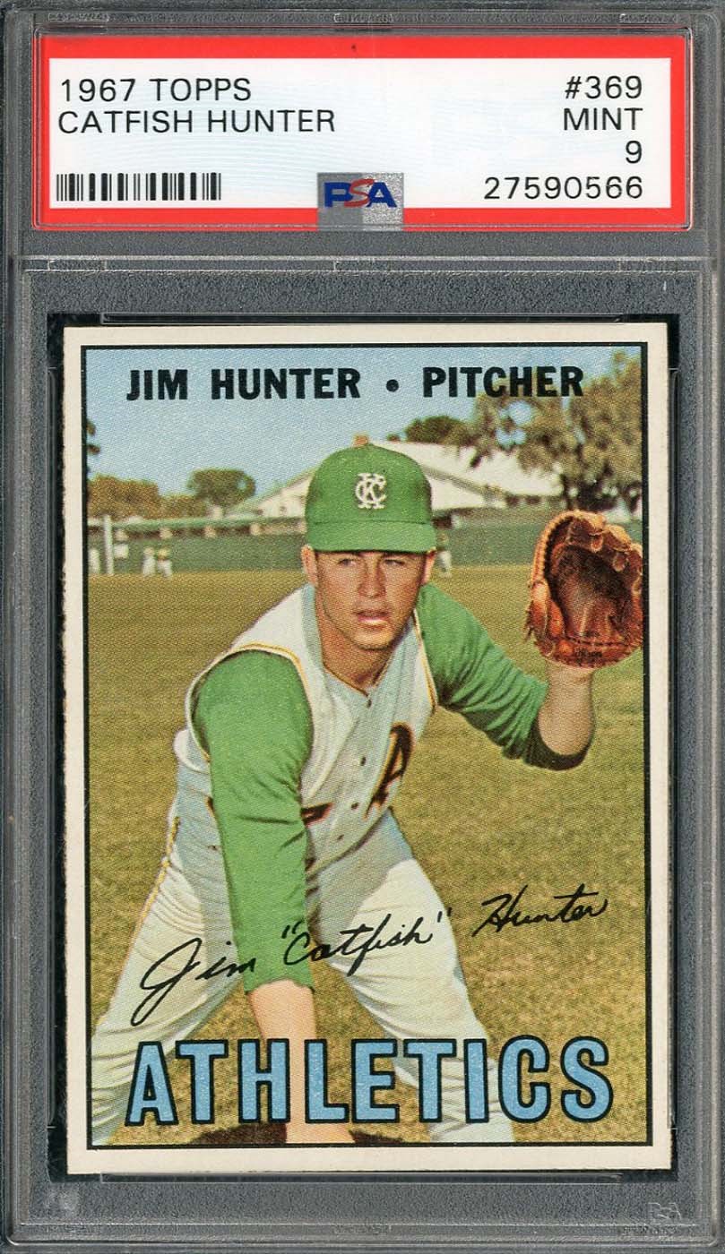 - 1967 Topps #369 Jim Catfish Hunter - PSA MINT 9