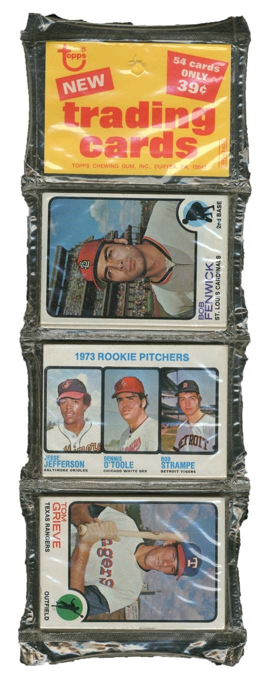 Baseball and Trading Cards - 1973 Topps High Number Rack Pack - Rare!