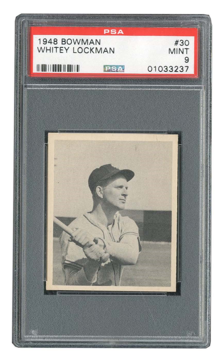 - 1948 Bowman #30 Whitey Lockman SP Rookie Card - PSA MINT 9