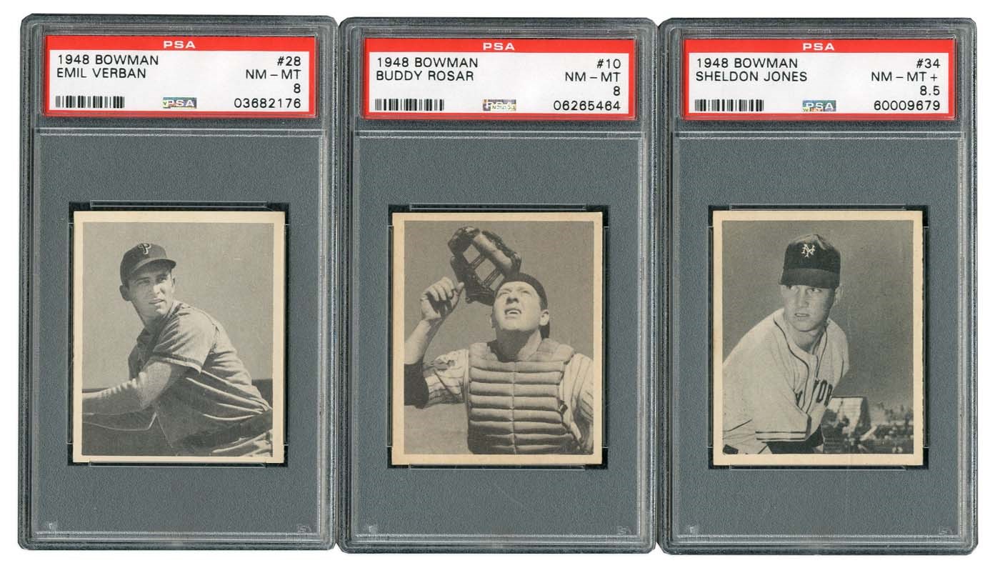 Baseball and Trading Cards - 1948 Bowman HIgh Grade PSA Lot of (3) cards