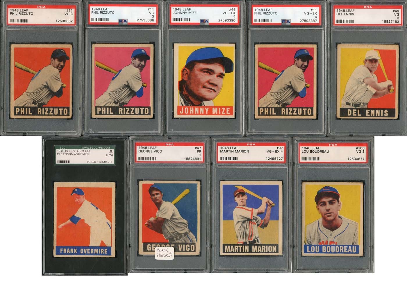 - 1948 Leaf Collection of (76) with Musial (2) and PSA Graded