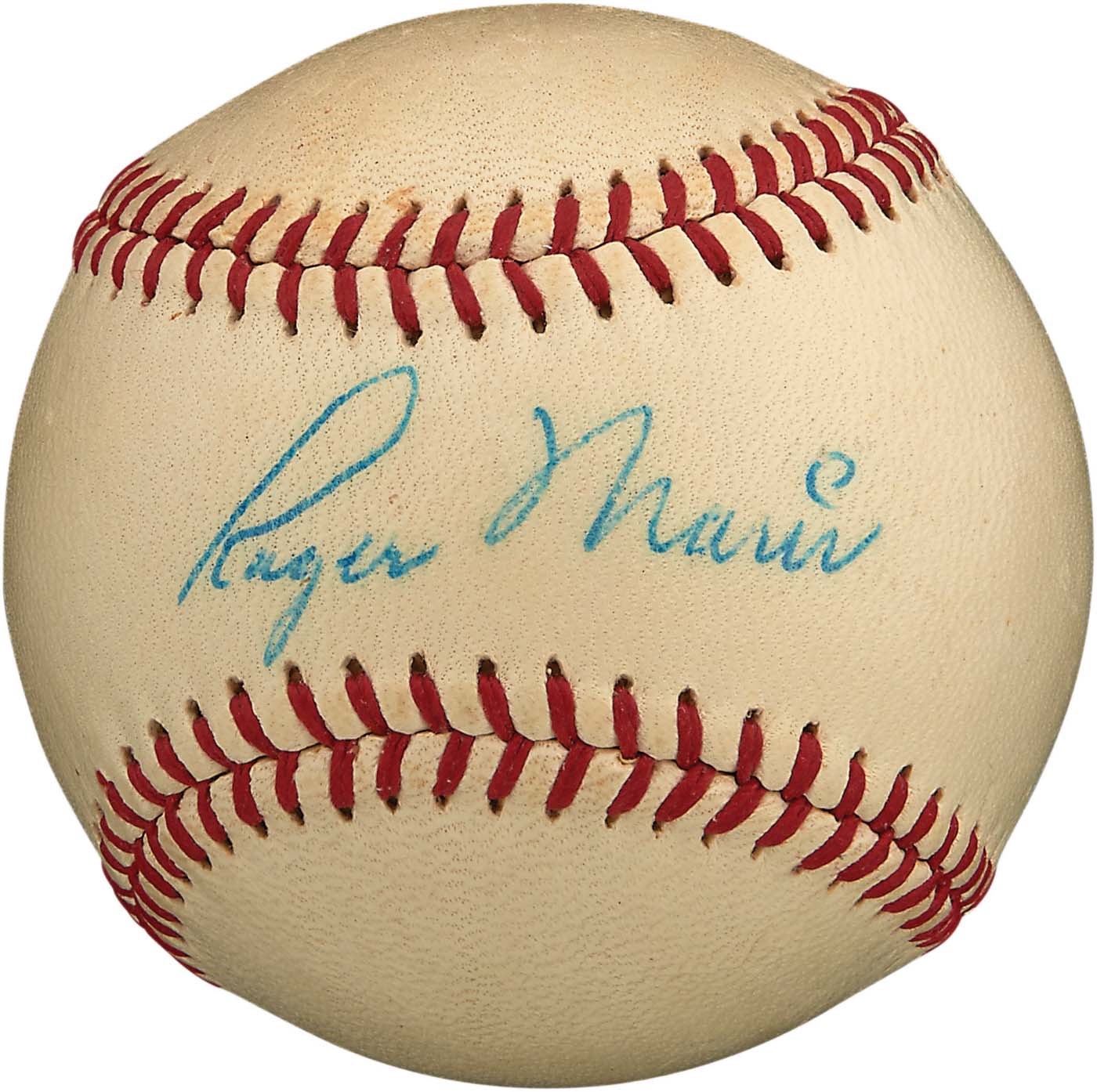 Mantle and Maris - Early 1960s Roger Maris Single-Signed Baseball (PSA NM-MT 8)