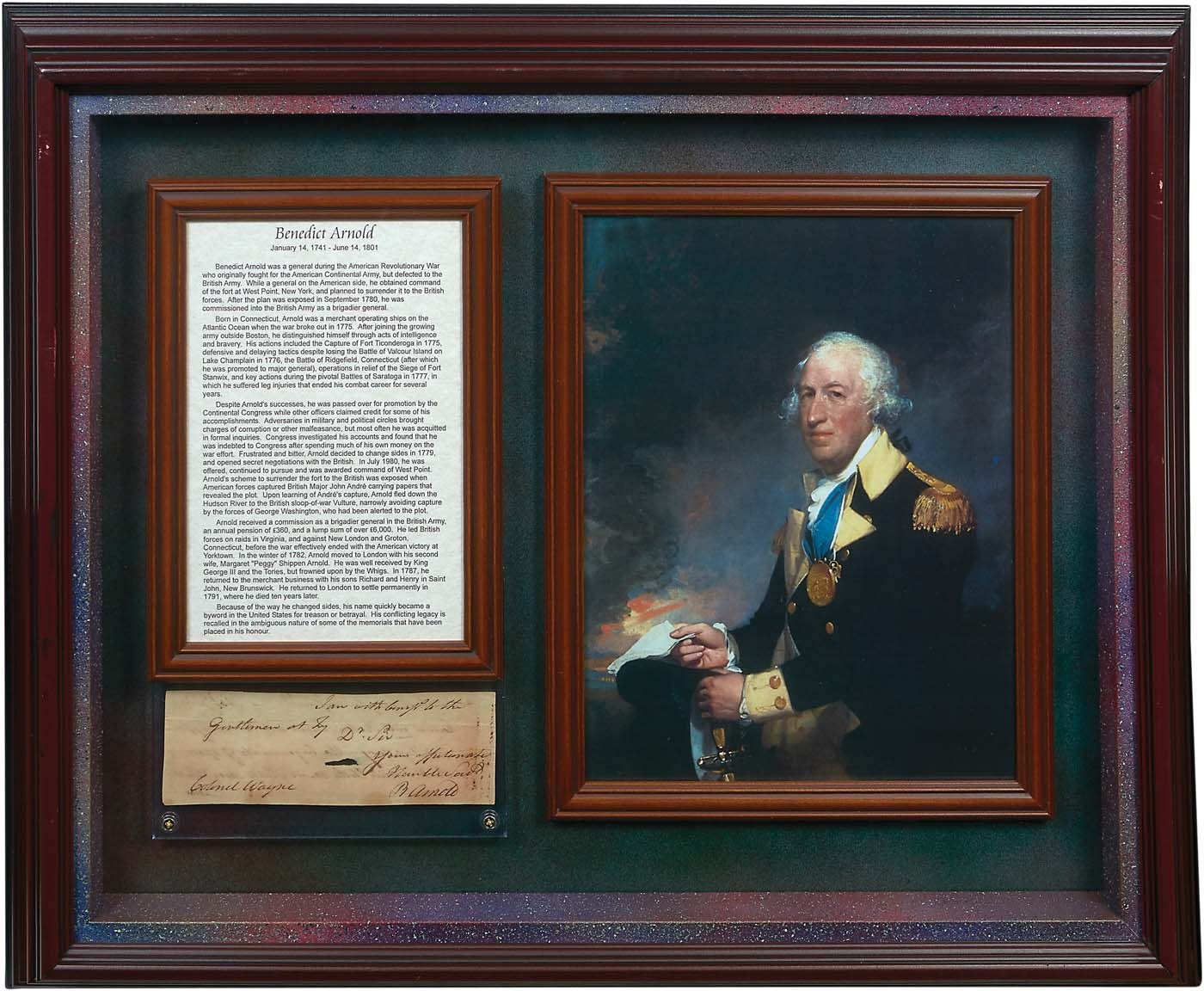 - Benedict Arnold Signed Letter Display with "Boston" Content (JSA)