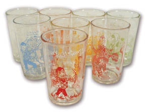 Eight 1952-53 Welch’s Howdy Doody Glasses