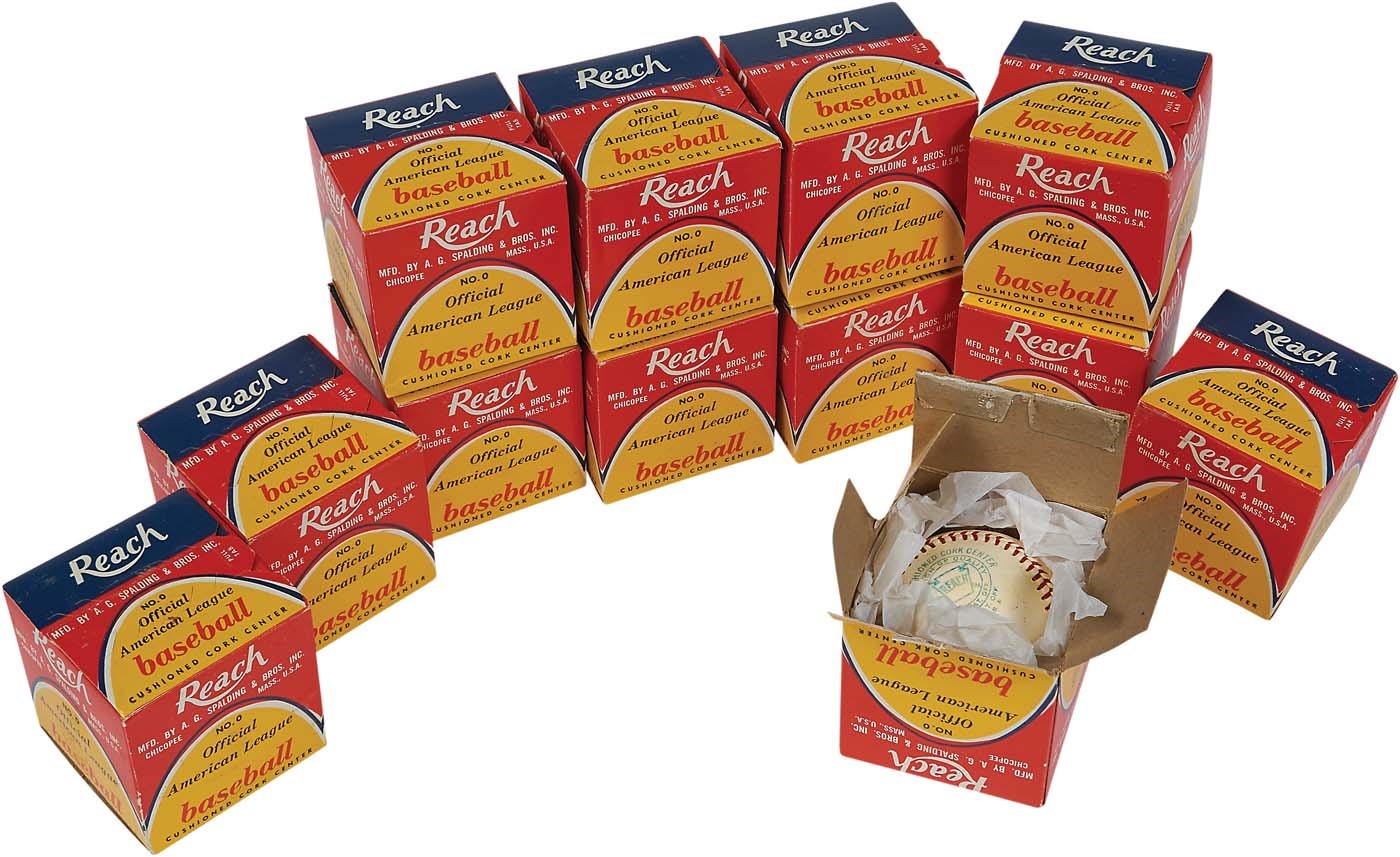 Baseball Memorabilia - Dozen 1960-69 OAL Joseph Cronin Reach Baseballs in Sealed Boxes