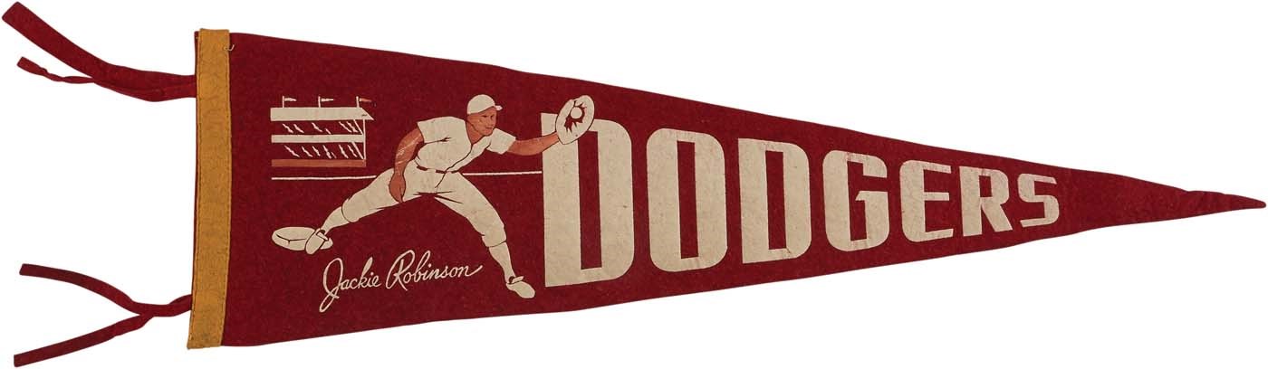 Jackie Robinson & Brooklyn Dodgers - Rare Jackie Robinson Rookie Pennant