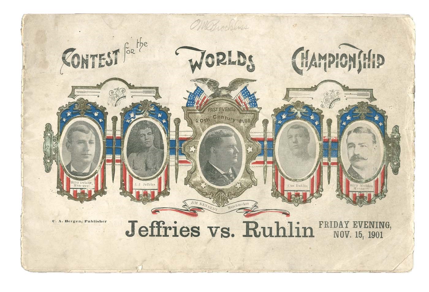 James Jeffries v. Gus Ruhlin Championship Official Program (1901)