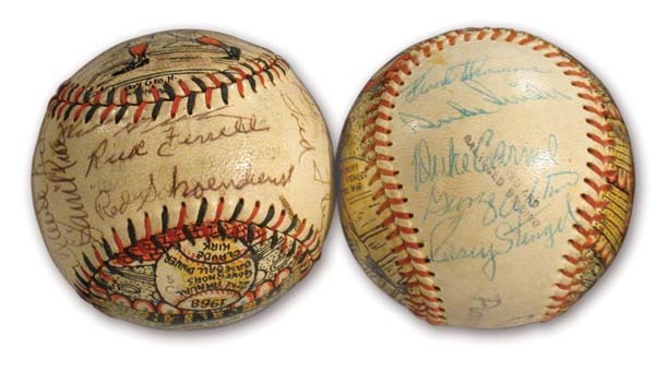- George Sosnak Painted Signed Baseball Collection (2)