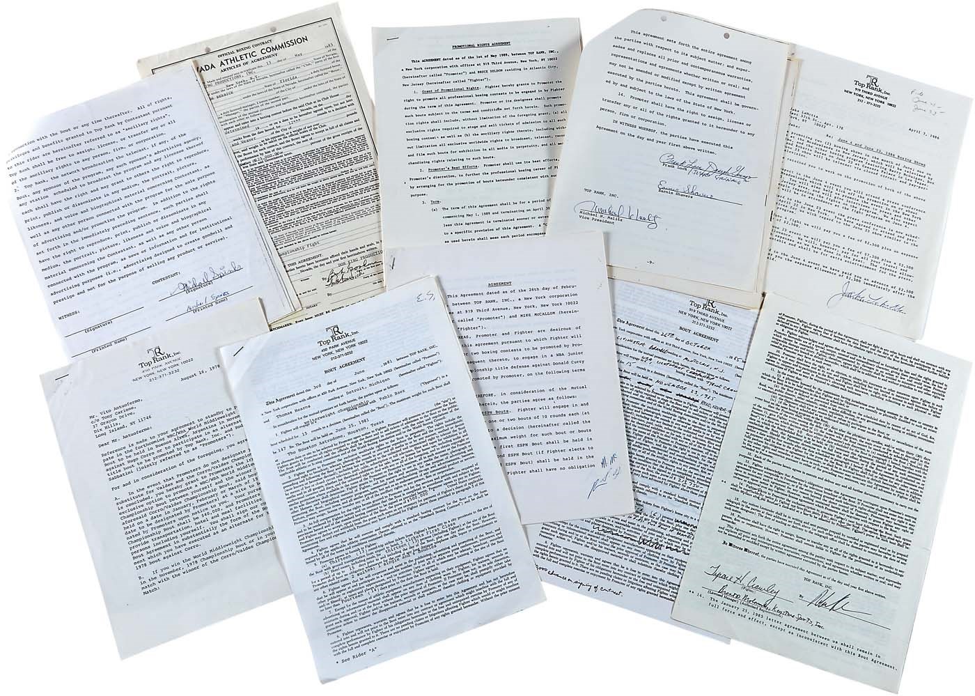 Boxing Signed Contract Lot of 10