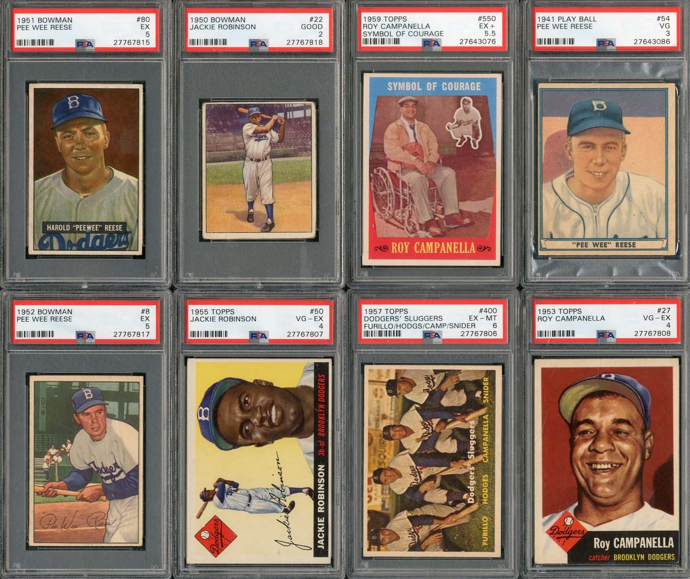1940s-1960s Brooklyn/Los Angeles Dodgers Collection with Robinson, Koufax, Campy & Reese - LOADED!