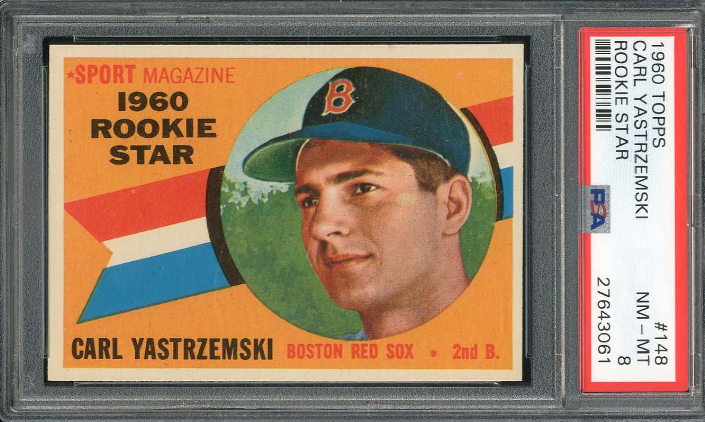 - 1960 Topps #148 Carl Yastrzemski Rookie Card - PSA NM-MT 8