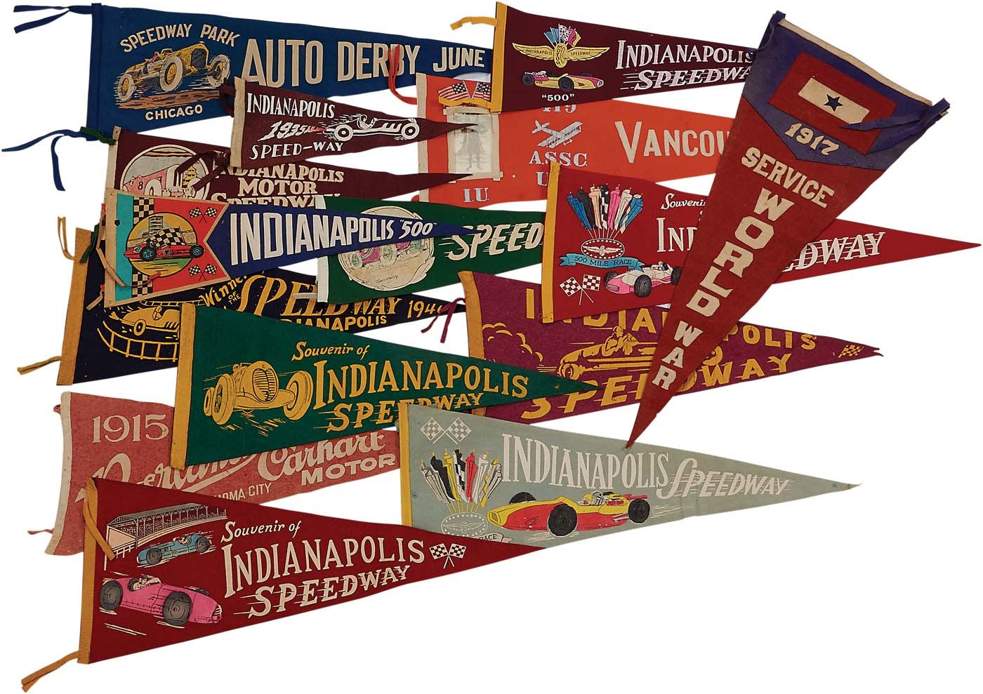 Jim Thome Master Collection - 1910s-60s Auto Racing & American History Pennant Collection
