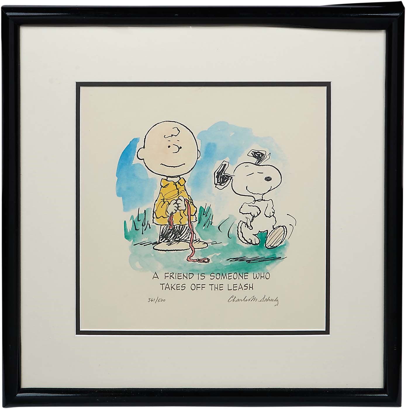 - Charles Schulz Signed Limited Edition Peanuts Lithograph