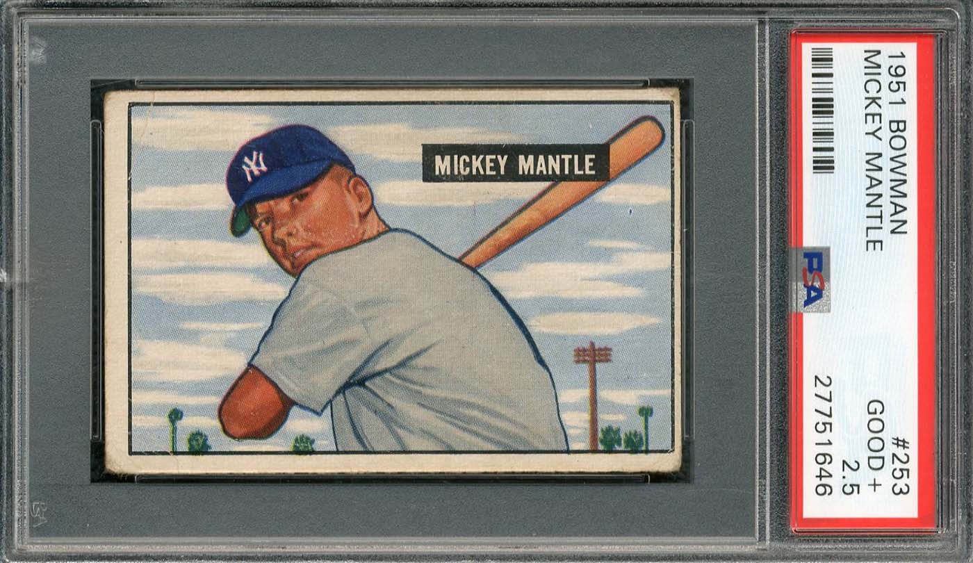 - 1951 Bowman #253 Mickey Mantle - PSA 2.5