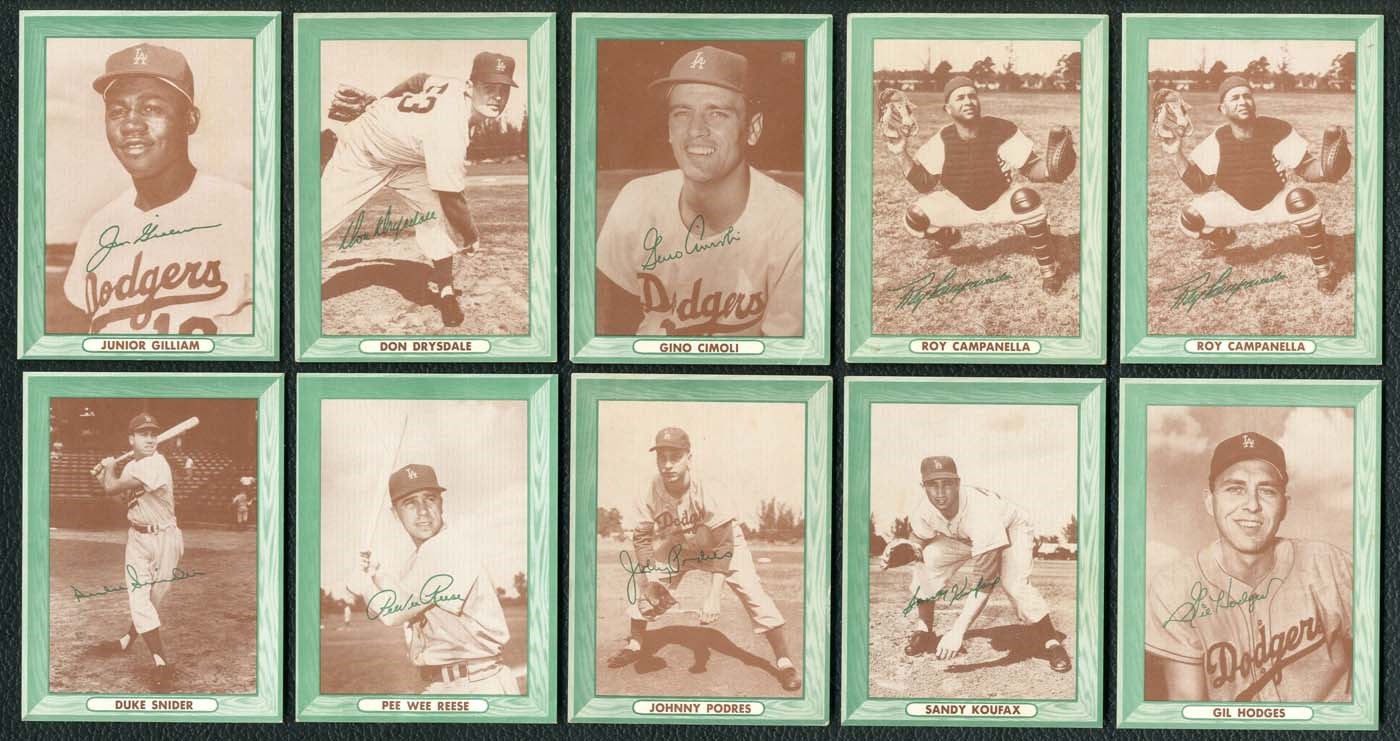 - 1958 Bell Brand Dodgers Complete Set of (10) PLUS an Unopened Pack of Hodges