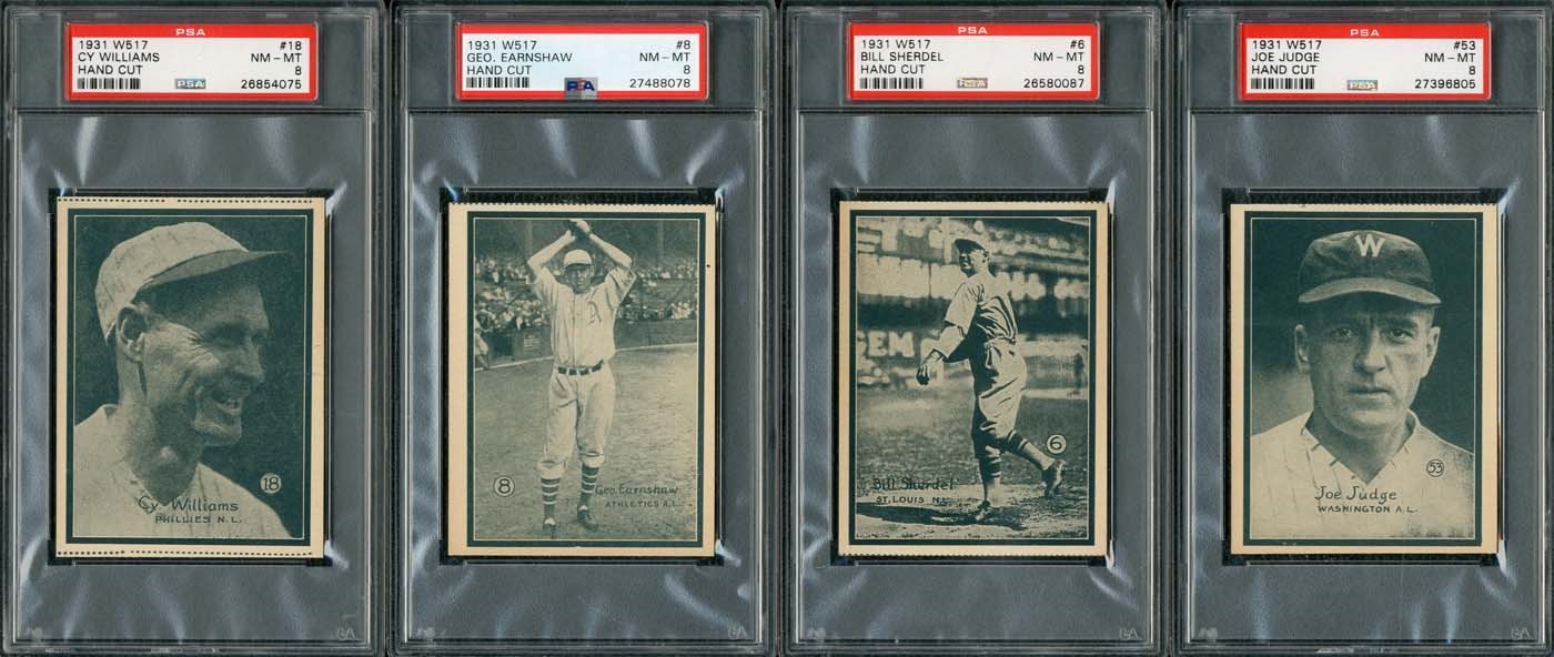 - 1931 W517 PSA NM-MT 8 HIGH END Graded Lot of (5)