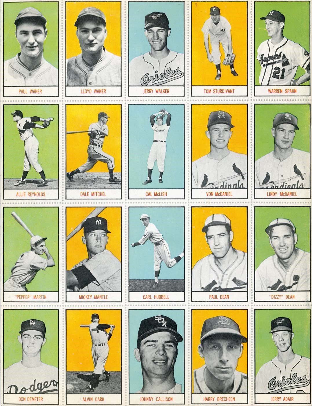 Baseball and Trading Cards - 1959 Oklahoma Today Magazine with Baseball Stamps on Back with Rookie Mickey Mantle Image