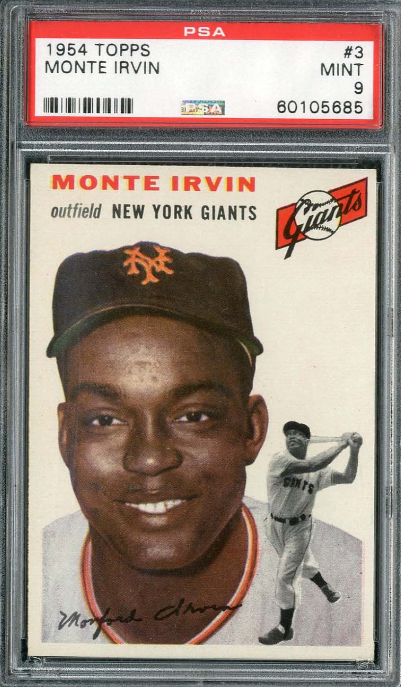 - 1954 Topps #3 Monte Irvin - PSA MINT 9