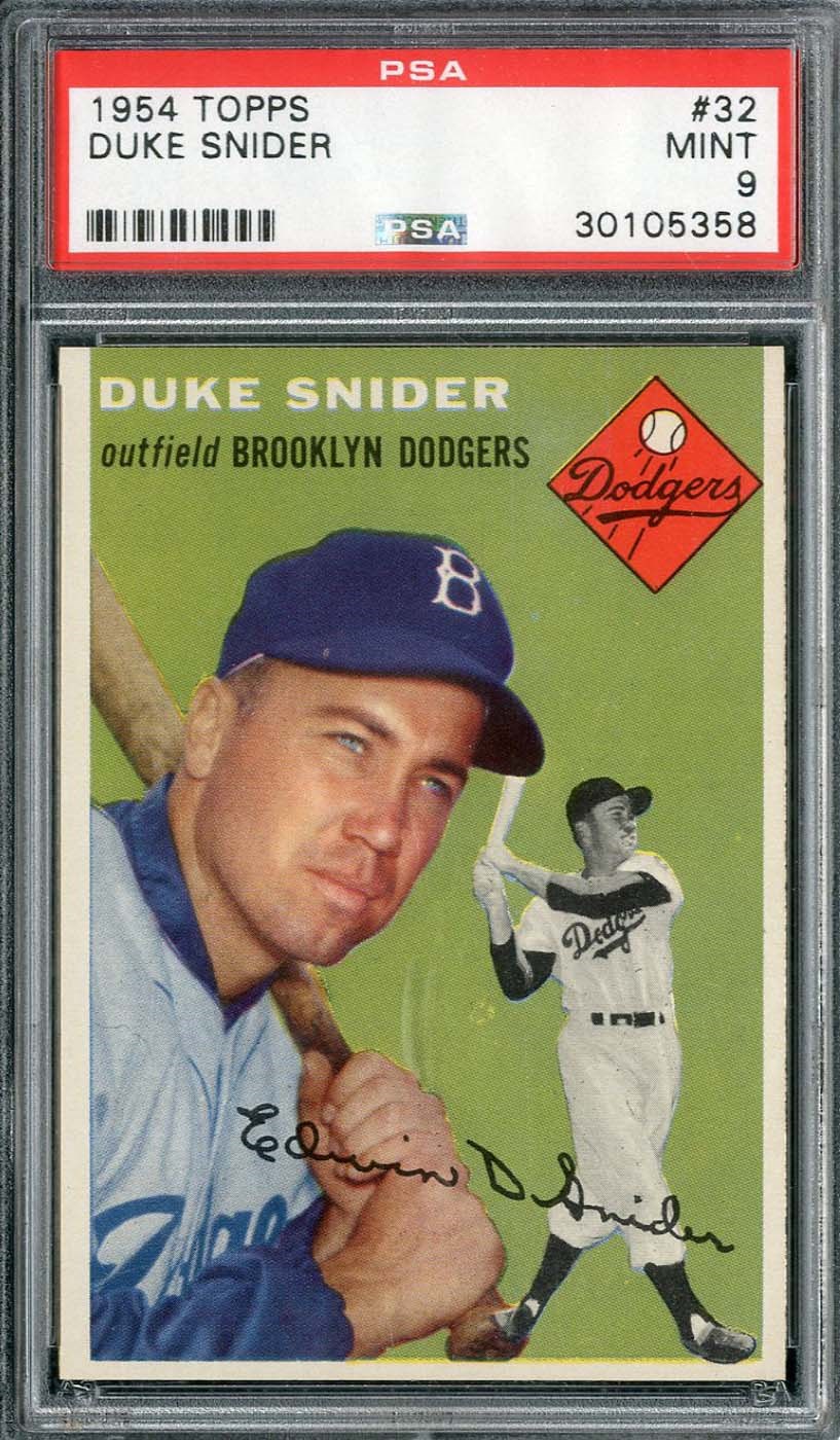 - 1954 Topps #32 Duke Snider - PSA MINT 9