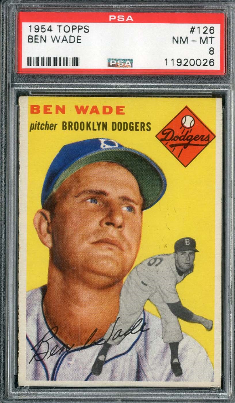 - 1954 Topps #126 Ben Wade - PSA NM-MT 8
