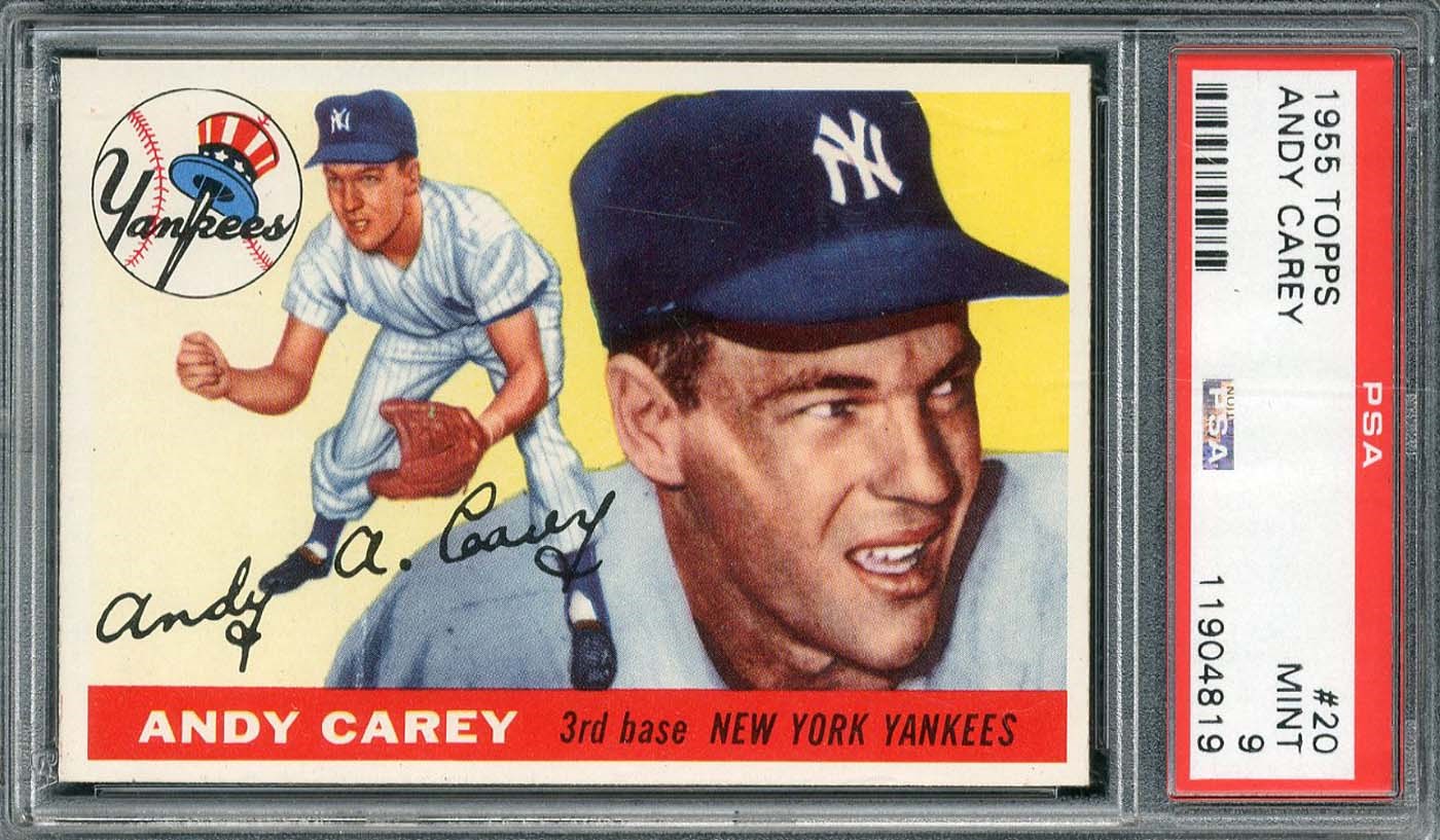 - 1955 Topps #20 Andy Carey - PSA MINT 9