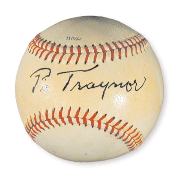 Pie Traynor Single Signed Baseball